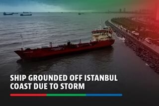 Ship grounded off Istanbul coast due to storm