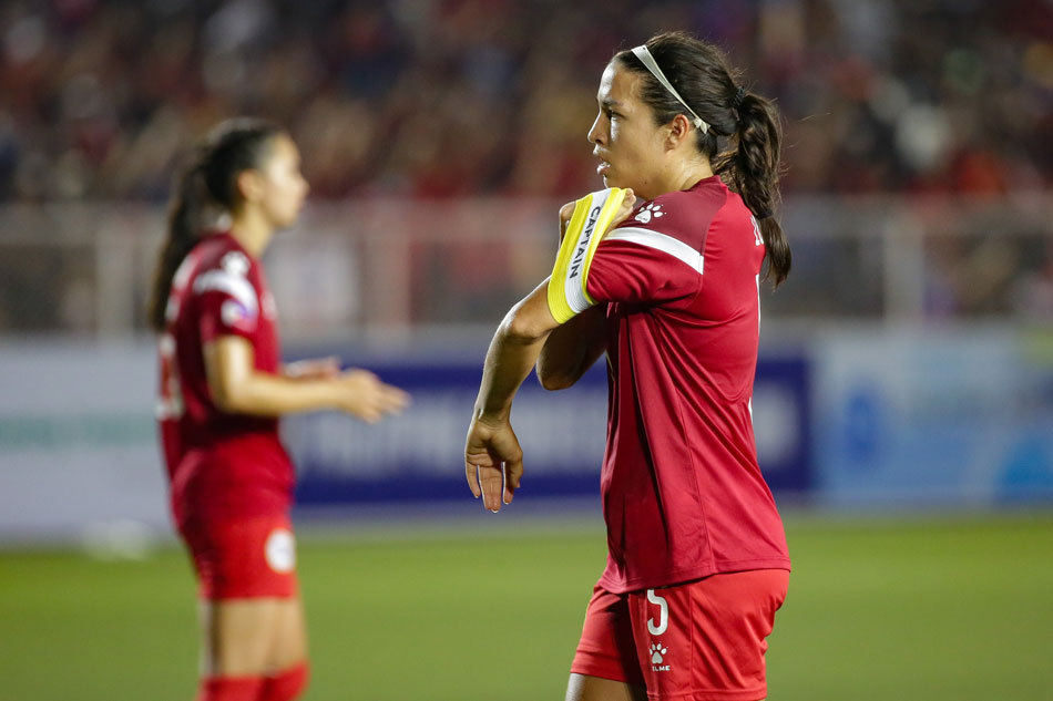 Hali Long (5) of the Philippines during their match against Thailand in the ASEAN Football Federation (AFF) Women’s Championship held at the Rizal Memorial Stadium in Manila on July 17, 2022. George Calvelo, ABS-CBN News