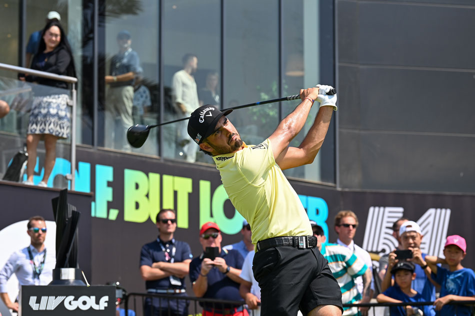 Abraham Ancer of Mexico in action during the third day of the LIV Golf Invitational in Jeddah, Saudi Arabia, 16 October 2022. EPA-EFE/STR