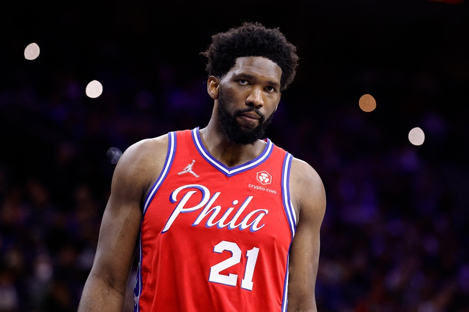 Joel Embiid #21 of the Philadelphia 76ers looks on during the fourth quarter against the Toronto Raptors during Game 2 of the Eastern Conference First Round at Wells Fargo Center on April 18, 2022 in Philadelphia, Pennsylvania. Tim Nwachukwu, Getty Images/AFP/File.