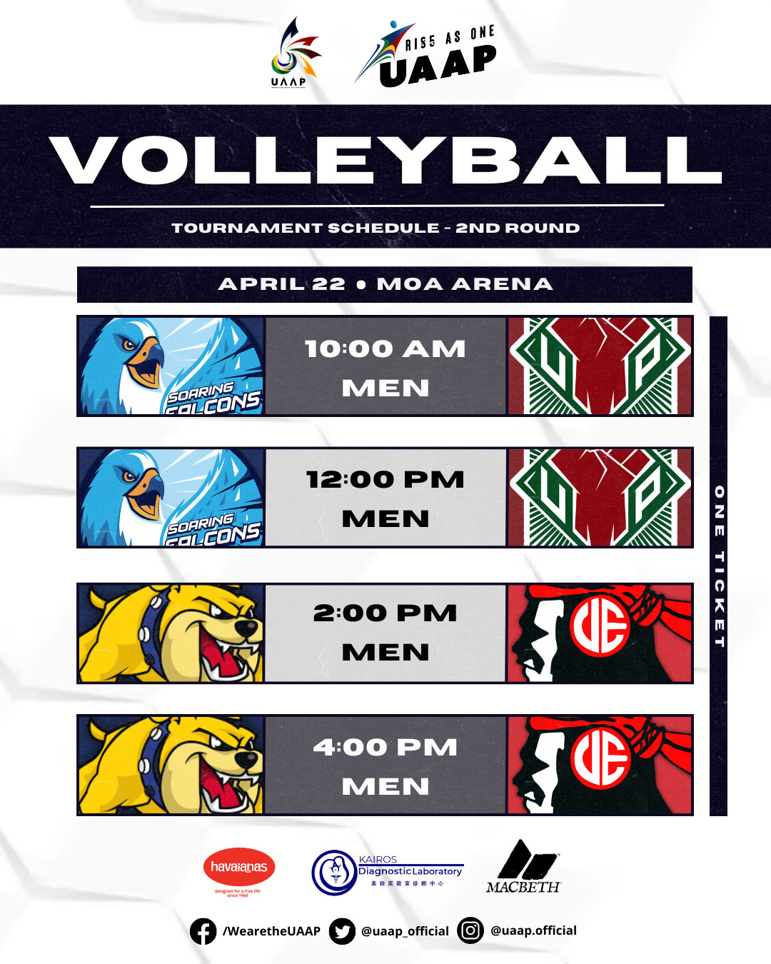 UAAP: Check round 2 sched of men&#39;s, women&#39;s volleyball 10