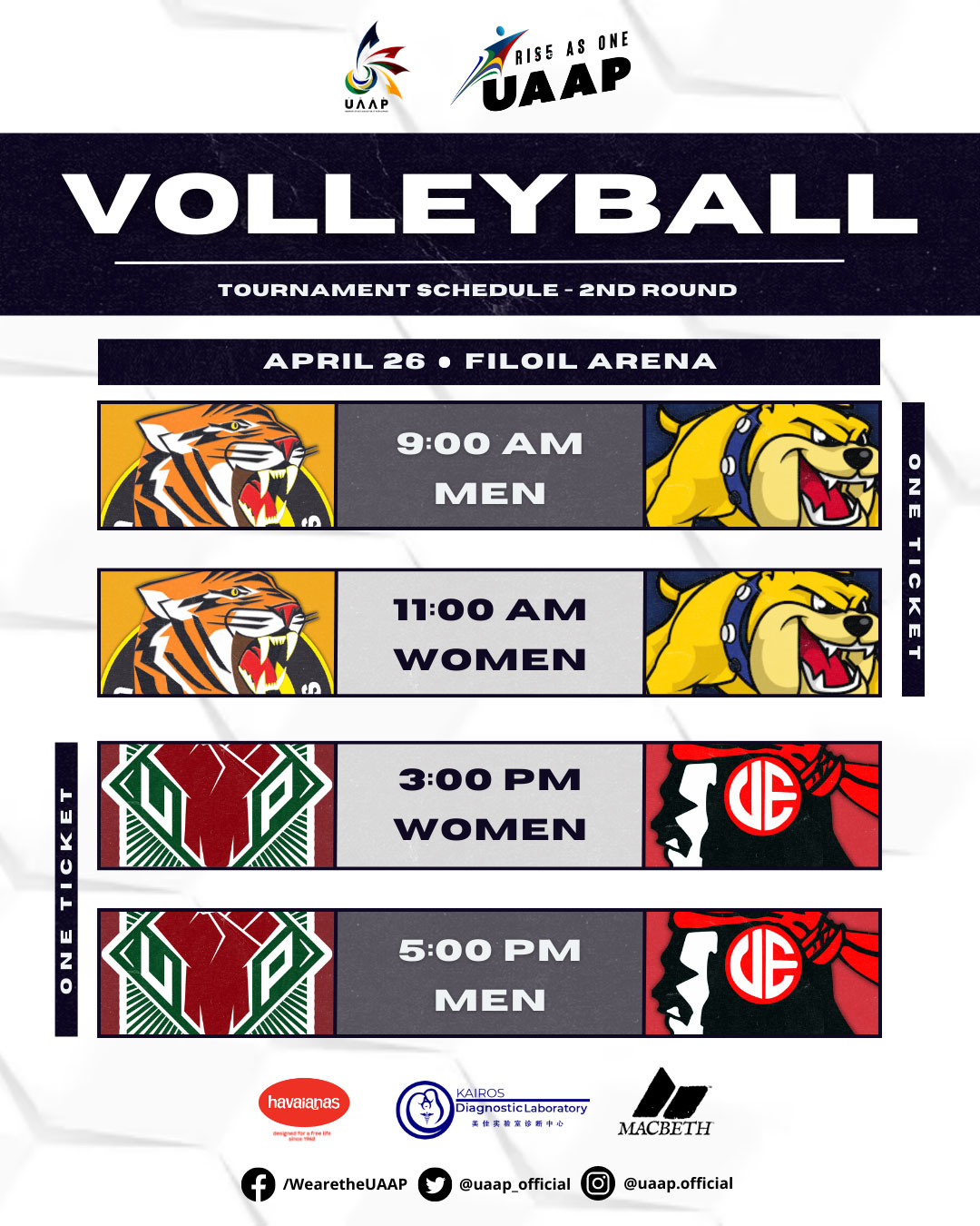UAAP: Check round 2 sched of men&#39;s, women&#39;s volleyball 11