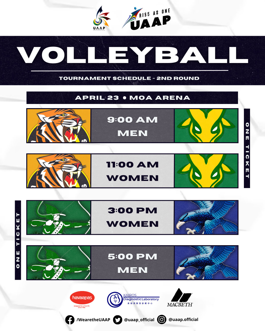 UAAP: Check round 2 sched of men&#39;s, women&#39;s volleyball 12