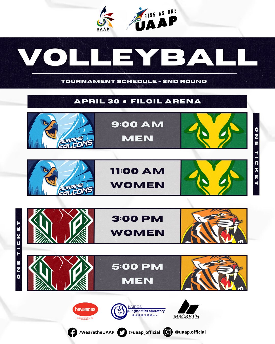 UAAP: Check round 2 sched of men&#39;s, women&#39;s volleyball 14