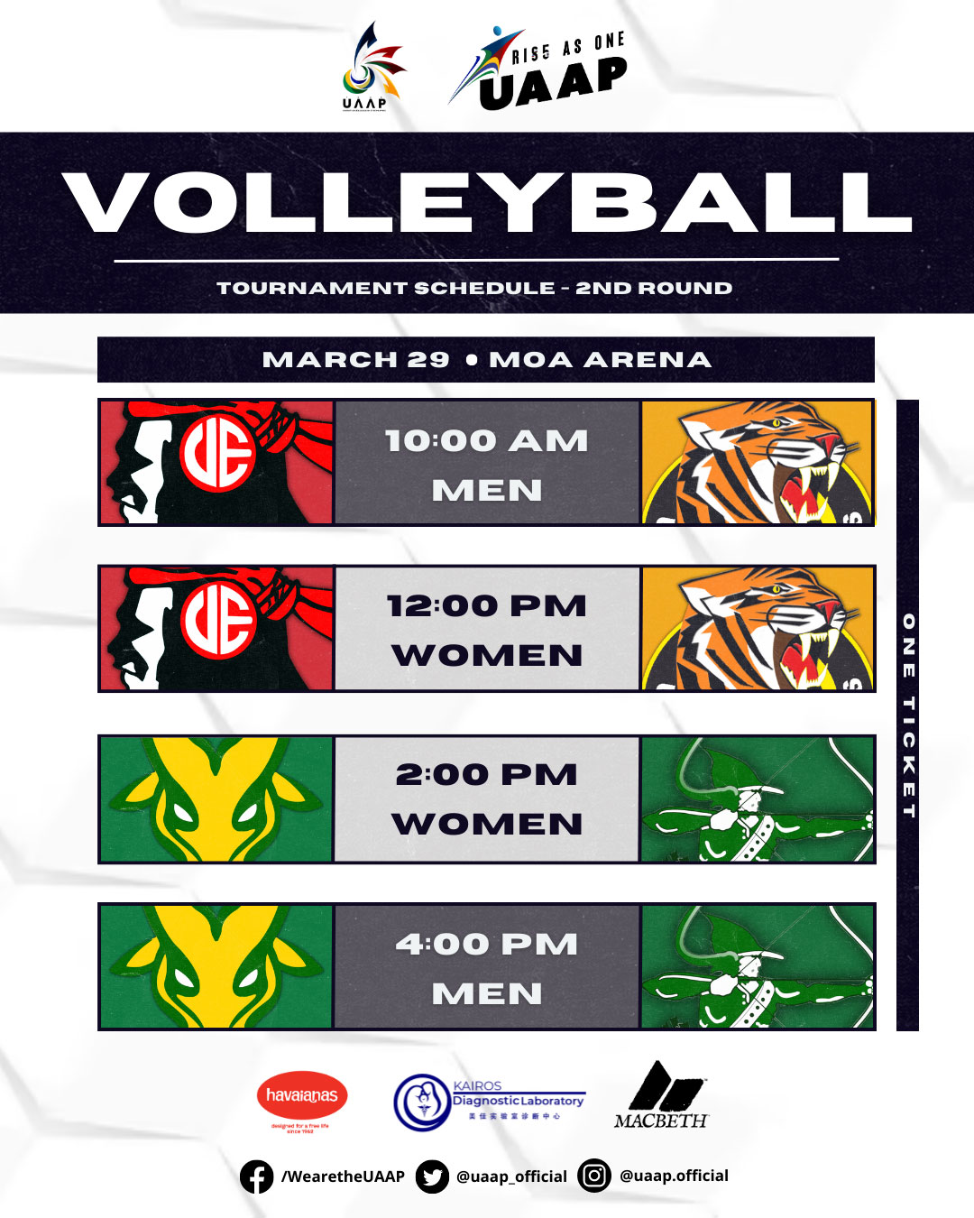 UAAP: Check round 2 sched of men&#39;s, women&#39;s volleyball 3