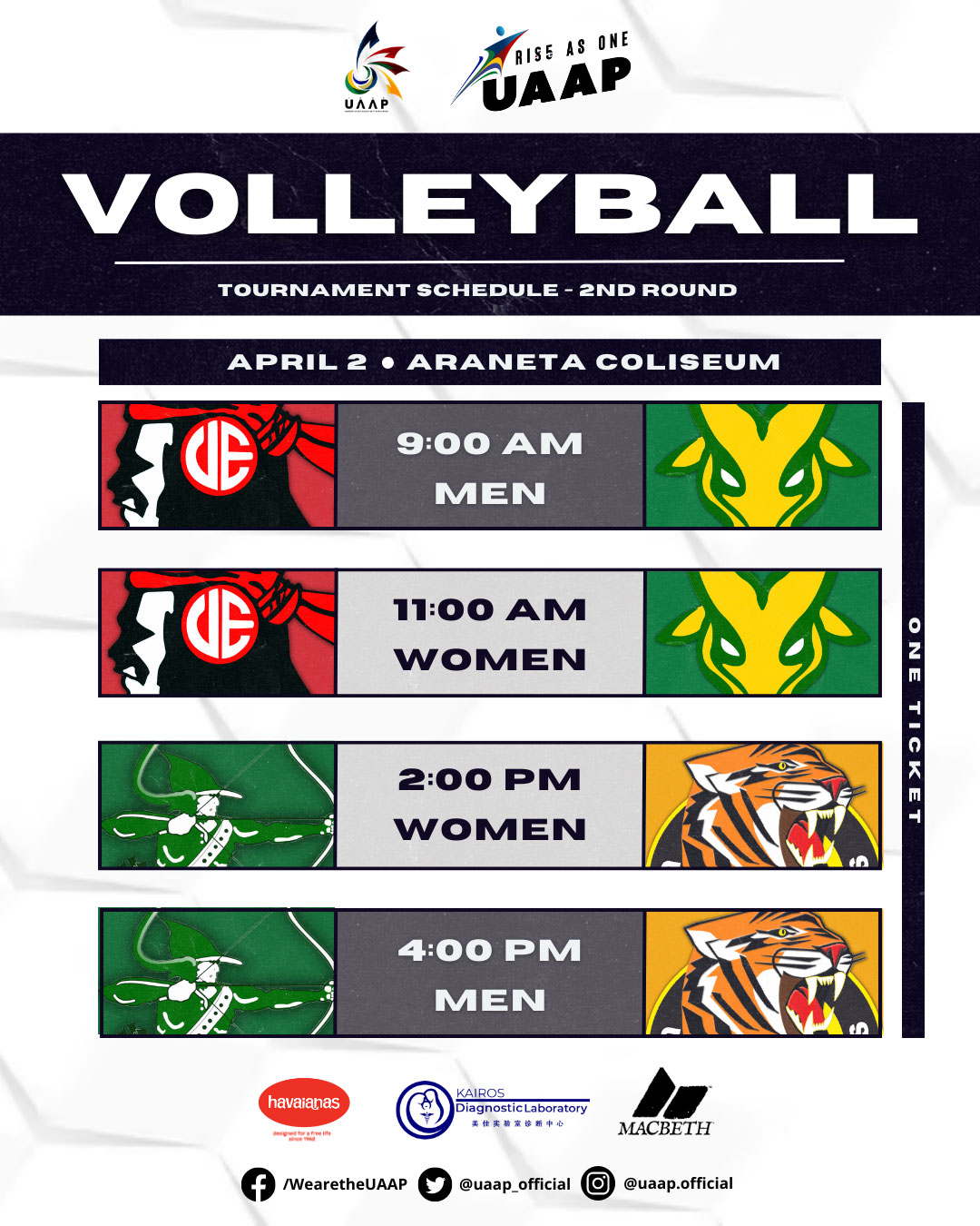 UAAP: Check round 2 sched of men&#39;s, women&#39;s volleyball 5