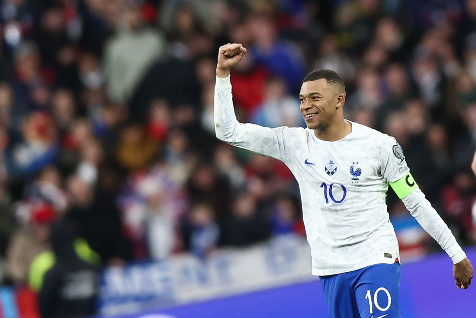  Kylian Mbappe of France celebrates after scoring the 4-0 goal during the UEFA EURO 2024 qualification match between France and the Netherlands in Saint-Denis, France, March 24, 2023. Mohammed Badra, EPA-EFE.