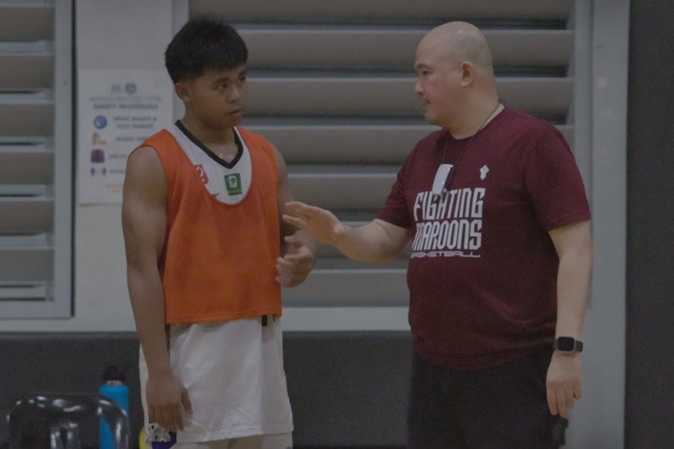 UP recruit Jared Bahay with head coach Goldwin Monteverde. Handout photo.