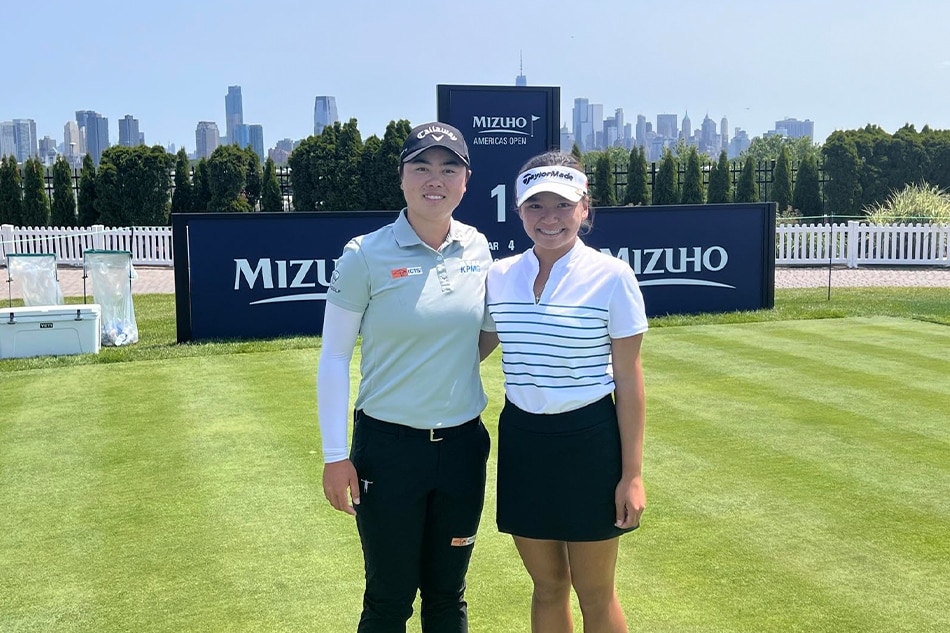 Rianne Malixi (right) with 2021 US Women's Open champion and ICTSI stablemate Yuka Saso. Handout photo.
