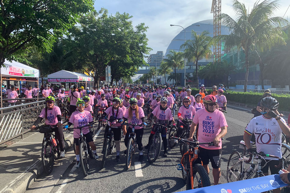 Cyclists participate in the World Biking Day event held in Pasay City. Champ de Lunas, ABS-CBN News