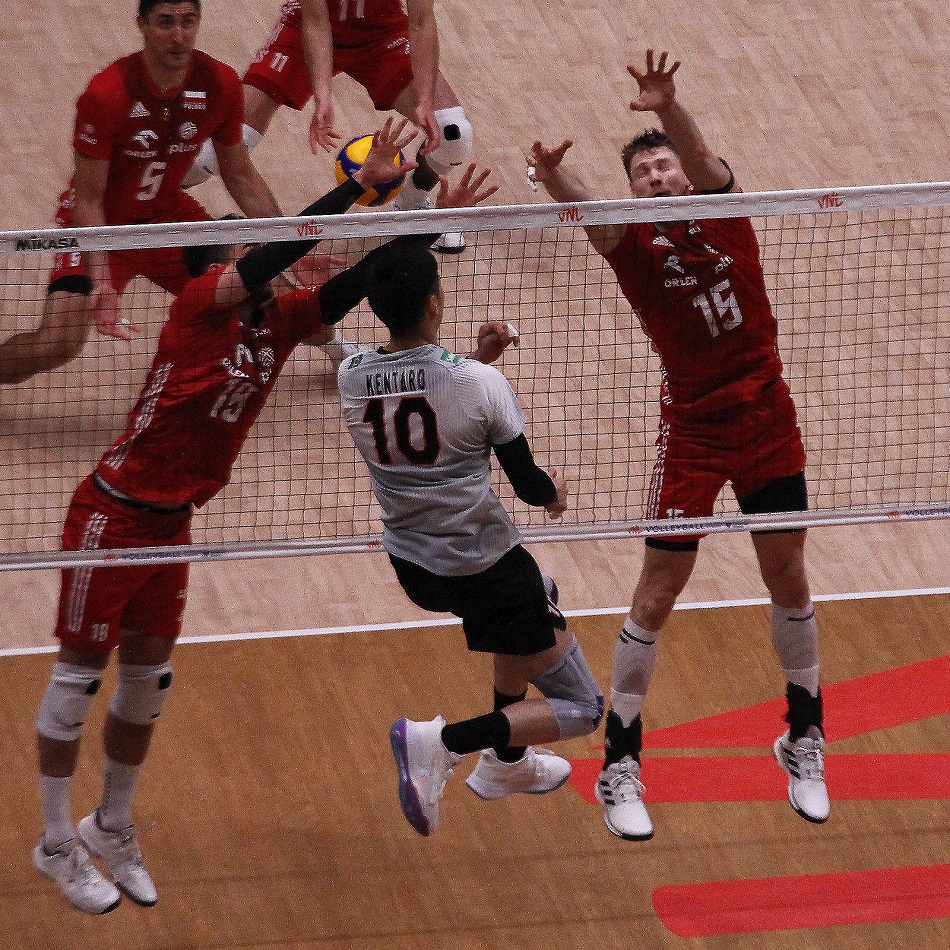 Japan and Poland in action in Week 3 of the 2023 Volleyball Nations League, July 9, 2023 at the Mall of Asia Arena. Handout photo.