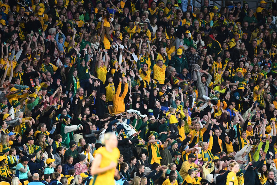 Crowds cheer during the FIFA Women