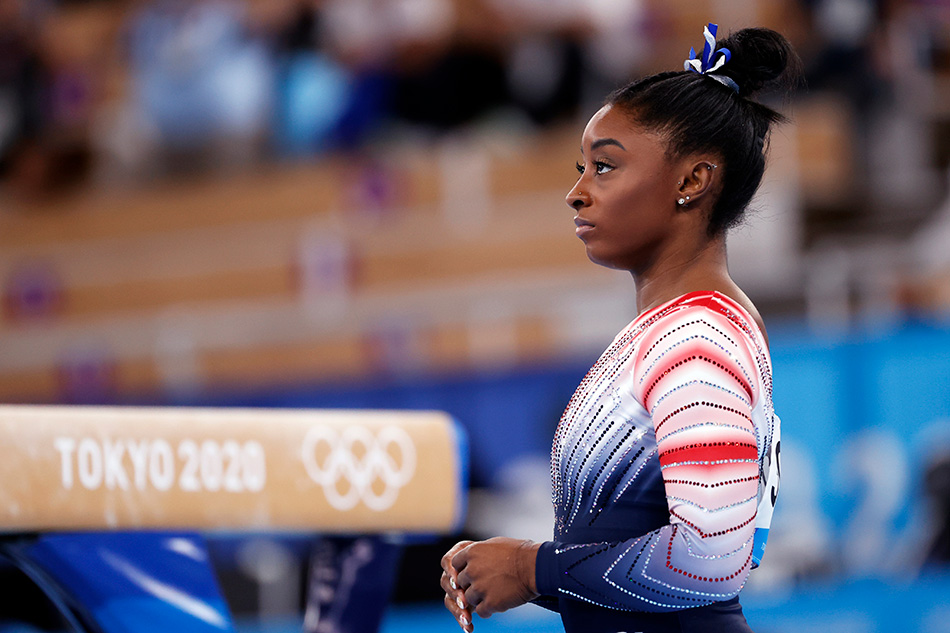 Simone Biles of the USA competes in the Women