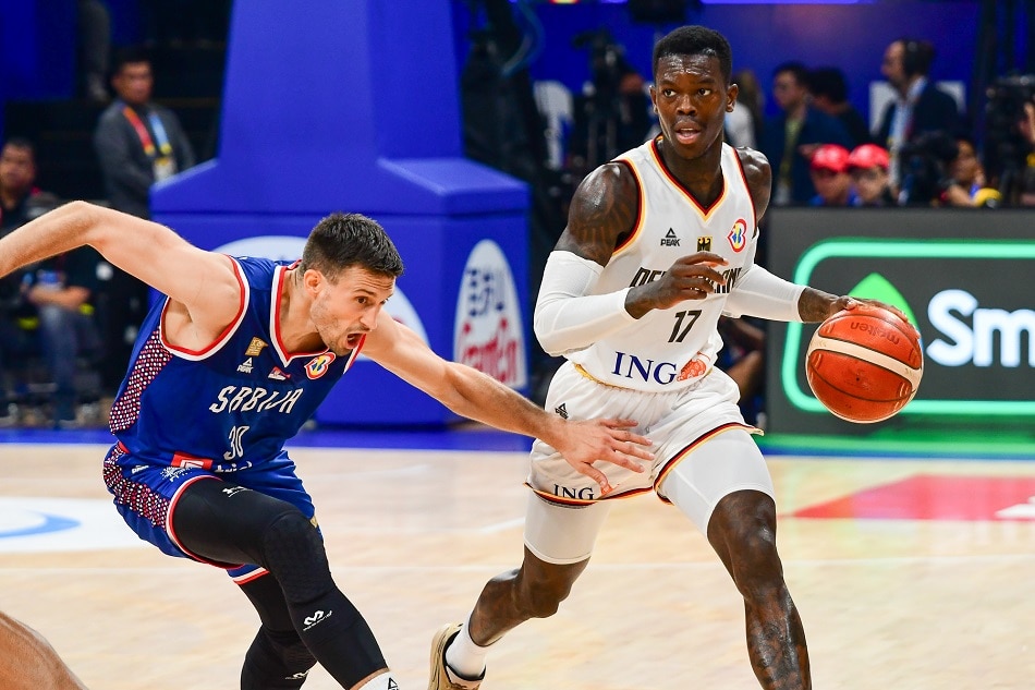 Dennis Schroder against Serbia at the 2023 FIBA Basketball World Cup Finals, September 10, 2023, at the Mall of Asia Arena in Pasay City. Mark Demayo, ABS-CBN News.