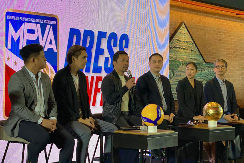 Manny Pacquiao during the press conference of the Maharlika Pilipinas Volleyball Association. Karl Cedrick Basco, ABS-CBN News