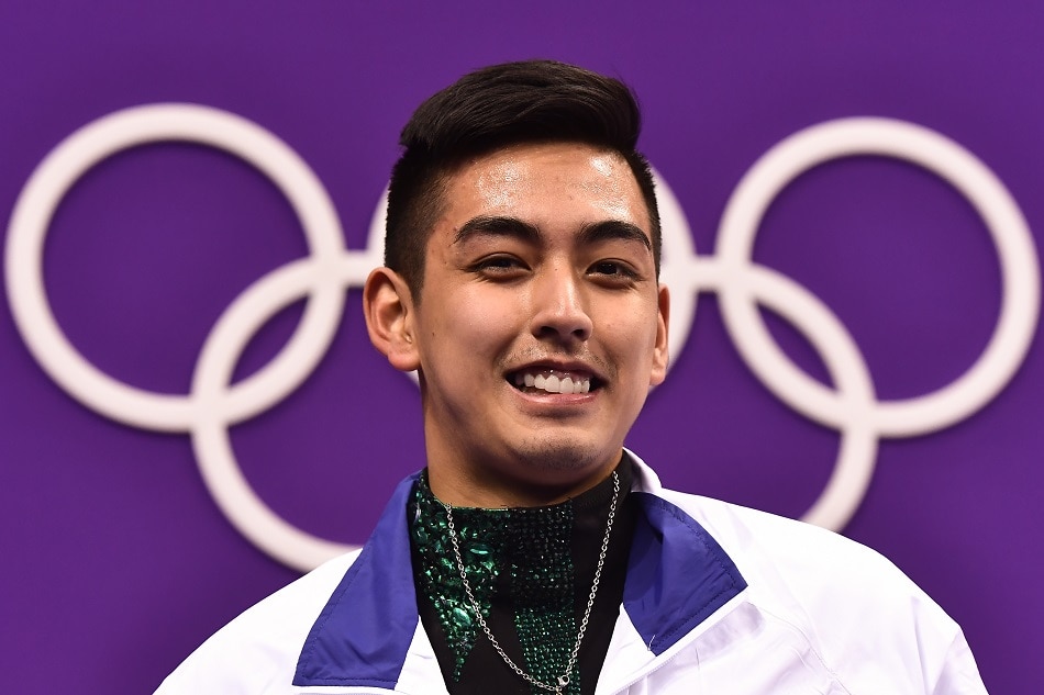 Philippines' Michael Christian Martinez reacts after competing in the men's single skating short program of the figure skating event during the Pyeongchang 2018 Winter Olympic Games at the Gangneung Ice Arena in Gangneung on February 16, 2018. Aris Messinis, AFP