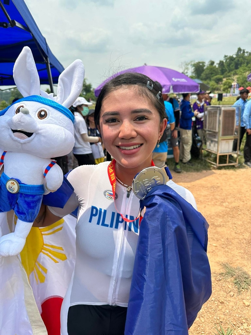 Filipina cyclist Ariana Evangelista during the 32nd Southeast Asian Games in Cambodia. Handout photo. 