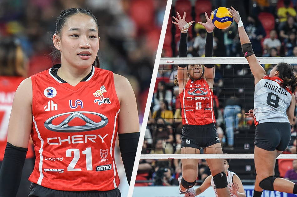 Eya Laure and Cess Robles of the Chery Tiggo Crossovers. Photos from PVL Media Bureau 