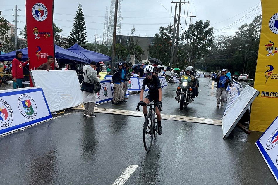 Aerice Dormitorio crosses the finish line. Handout/PSC