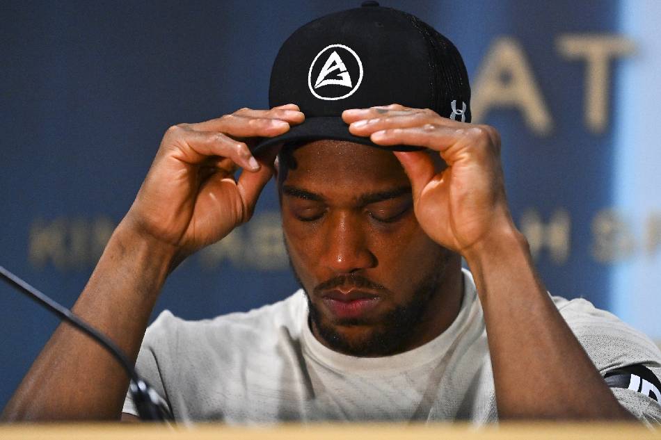 Anthony Joshua of Great Britain attends a post-fight press conference following his defeat against Oleksandr Usyk of Ukraine, during their world heavyweight title fight. File photo. EPA-EFE/STR