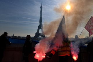 French strike against pension reform