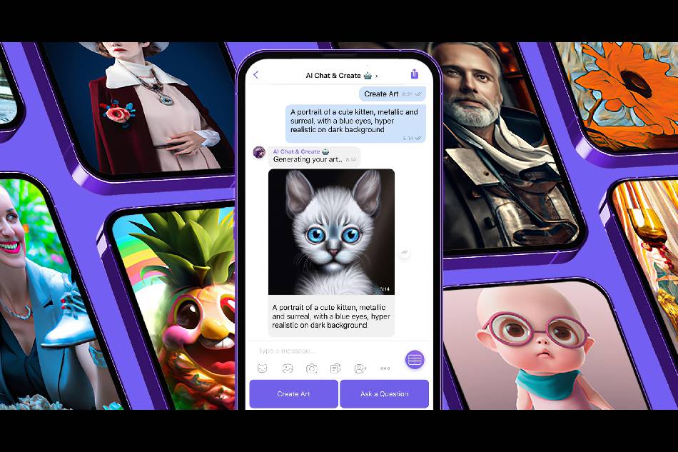 Rakuten Viber's new chatbot AI Chat & Create. Handout