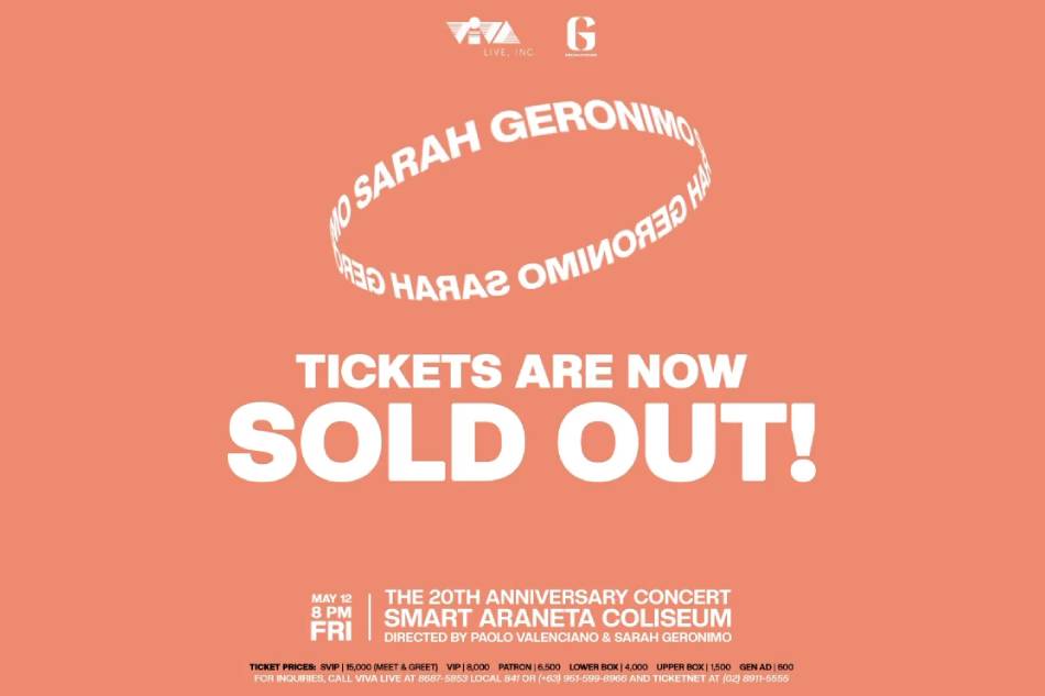 Tickets for Sarah Geronimo's anniversary concert sold out Filipino News