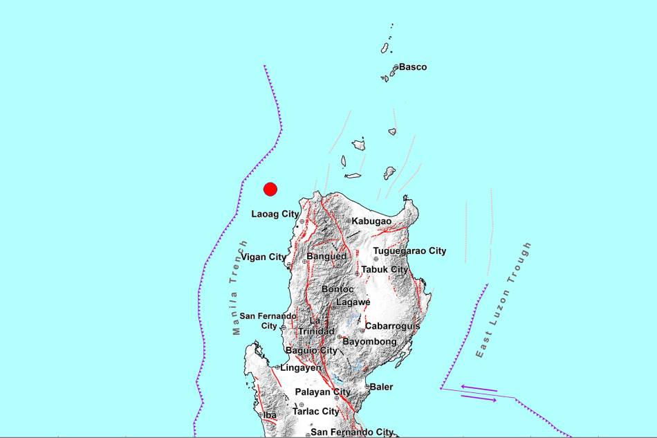 A map shows the location of the quake. Phivolcs