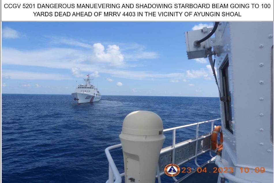 The PCG accused Chinese ships of 'dangerous maneuvering and shadowing' of Philippine vessels near Ayungin Shoal. Philippine Coast Guard
