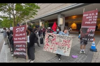Marcos 'not welcome' in US, protesters say
