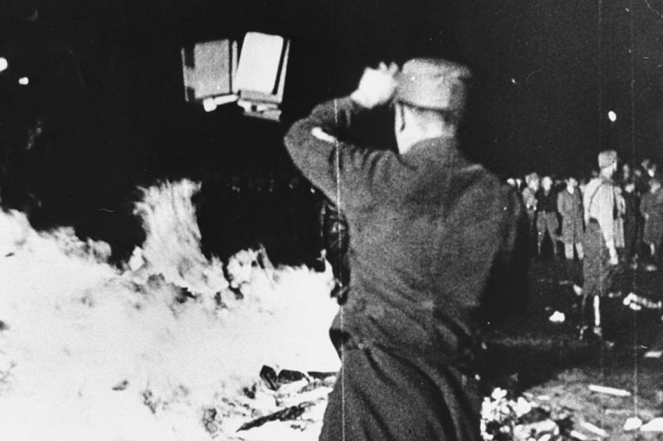 Book burning in Berlin, 10 May 1933. Image in public domain
