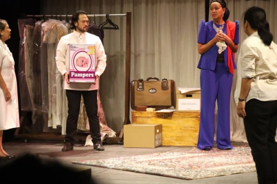 From a scene in 'Hawaii, Here We Come' with (from left) Madlen Nicolas, Victor Sy, Gem Padilla-Thomas, and Sheryll Villamor Ceasico. Photo by Kiko Cabuena