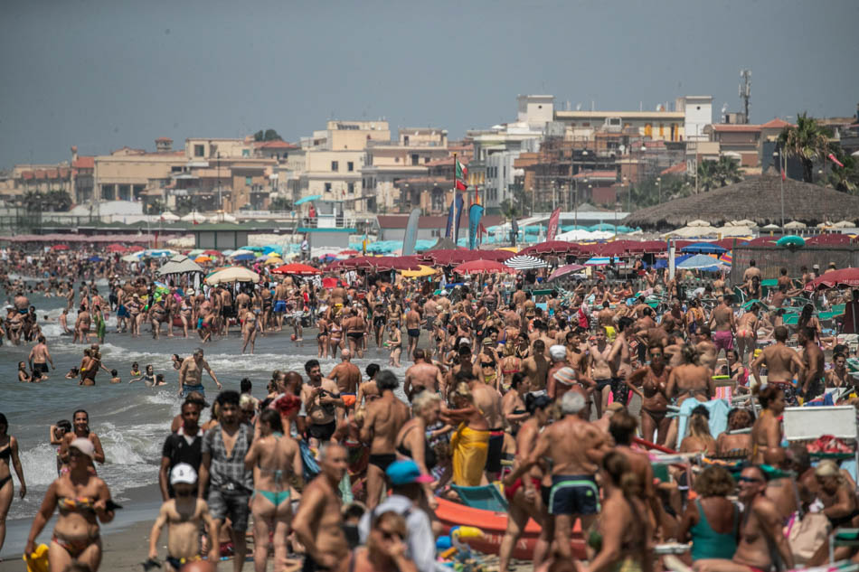 Bathers enjoy a hot summer day in Ostia, near Rome, Italy on Sunday. Italy issued heatwave warning as temperatures are expected to rise as high as 40 degrees Celsius in some parts of the country. Emanuele Valeri, EPA-EFE