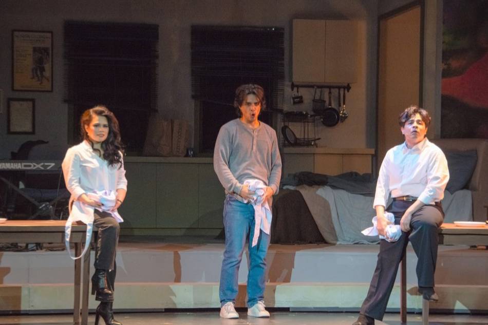 Tanya Manalang-Atadero, Jef Flores and Reb Atadero in a scene from 