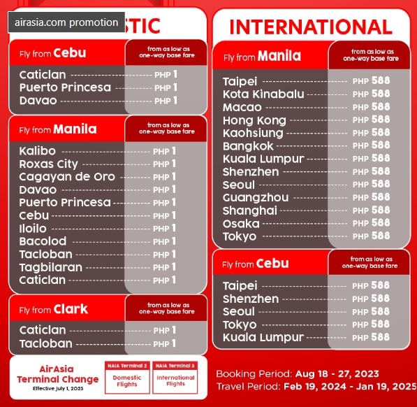 AirAsia Launches Piso Sale With P1 Base Fares ABS CBN News   Airasia Sale 