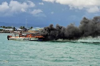 Speedboat catches fire off Zamboanga City; 3 rescued