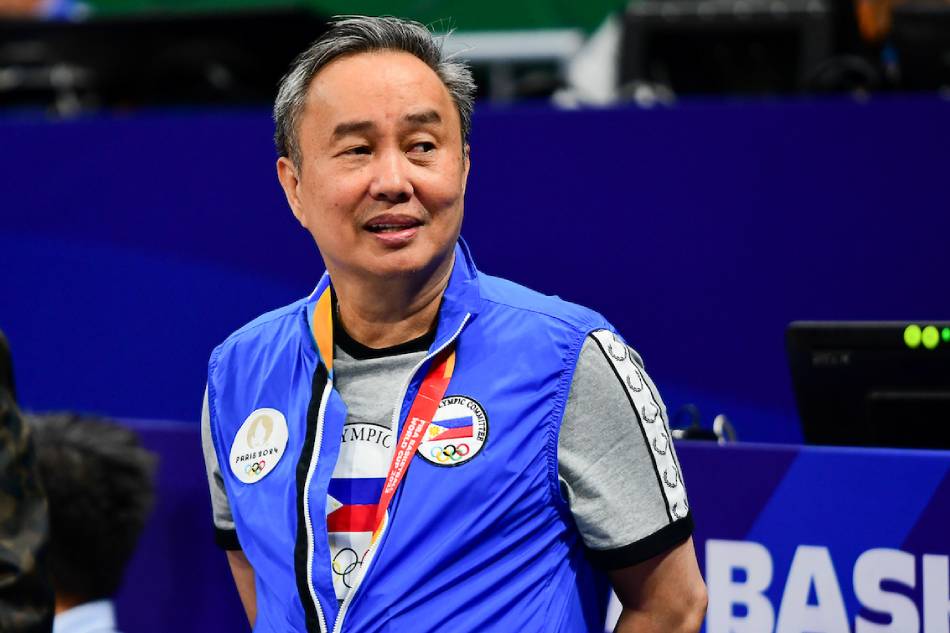 POC president Abraham 'Bambol' Tolentino at the sidelines of the USA-Jordan game during the 2023 FIBA World Cup in Pasay City on August 30, 2023. Mark Demayo, ABS-CBN News