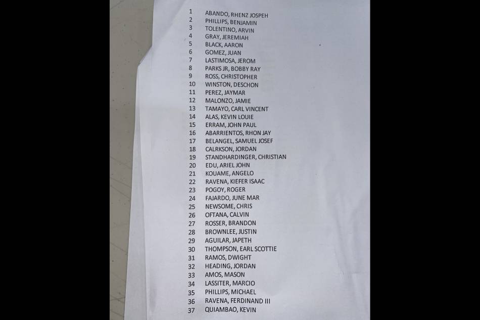 The second list submitted by the SBP to HAGOC. Rom Anzures, ABS-CBN News.