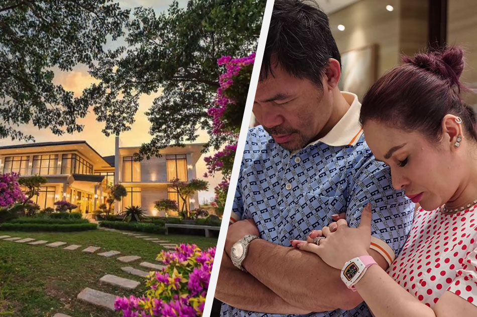 Manny and Jinkee Pacquiao hold the blessing of their new home in General Santos City. Instagram/@jinkeepacquiao