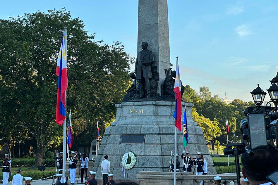 President Ferdinand Marcos Jr. leads the commemoration of Rizal Day at Rizal Park in Manila on Dec. 30, 2023. ABS-CBN News/Job Manahan