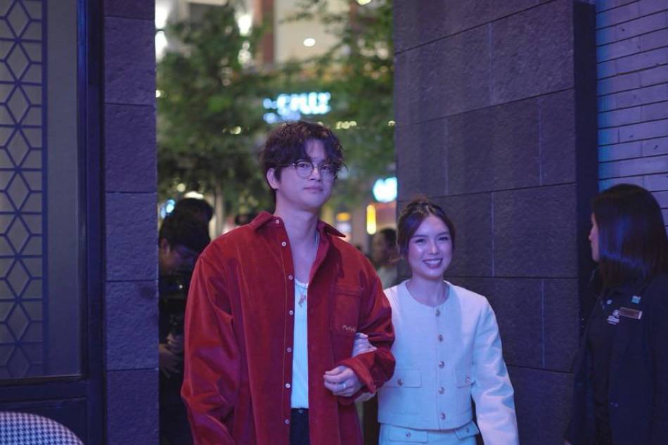 Francine Diaz and Seo In-guk during the press conference and listening party for 