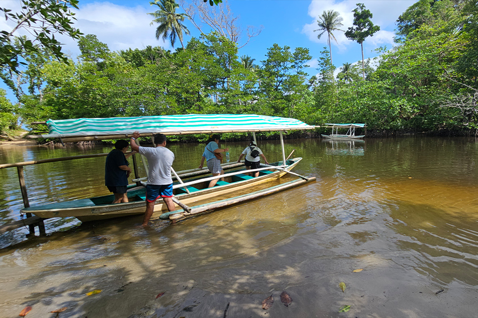 This boat takes visitors on a tour of the Sabang Mangrove Forest. Karen Flores Layno, ABS-CBN News