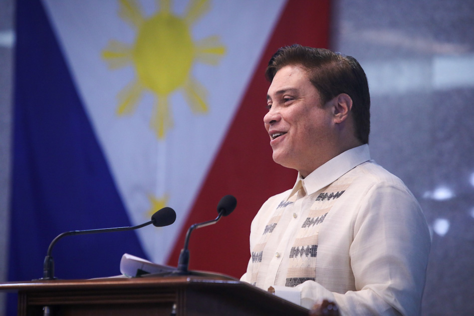 Senate President Juan Miguel “Migz” F. Zubiri, delivers a speech during the opening of the Second Regular Session of the 19th Congress Monday, July 24, 2023. Bibo Nueva España, Senate PRIB/File.