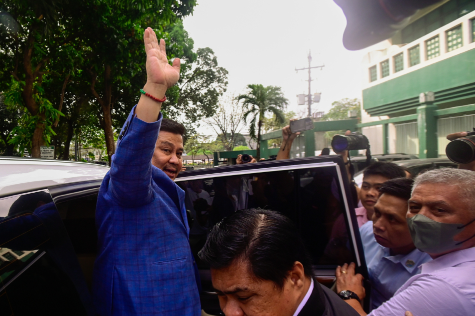 Senator Jinggoy Estrada emerges from the Sandiganbayan after the promulgation on his plunder case at the graft court on January 19, 2024 in Quezon City. Maria Tan, ABS-CBN News