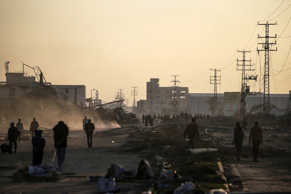 Destroyed area along Salah Al Din road during Israeli military operation in the camps in southern Gaza Strip on Jan. 19, 2024. Mohammed Saber, EPA-EFE/File