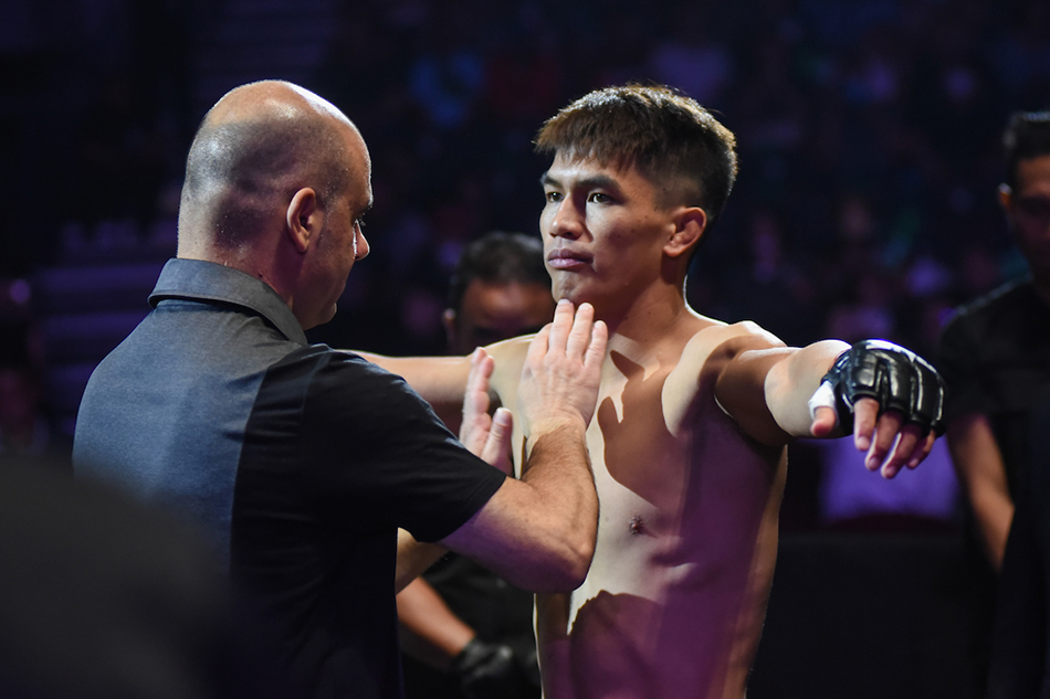 Danny Kingad of the Philippines during his match against Xie Wei of China for the ONE Championship “Fire and Fury” event held at the Mall of Asia Arena in Pasay City on January 31, 2020. George Calvelo, ABS-CBN News/File.