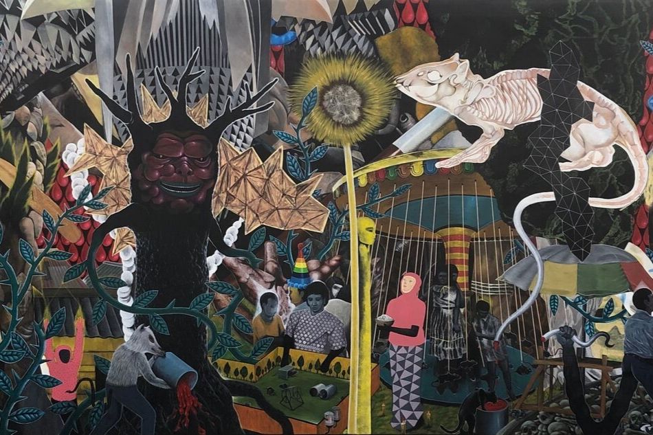 In his first local show in 10 years, Rodel Tapaya paints the myth and madness of a crowded universe 2
