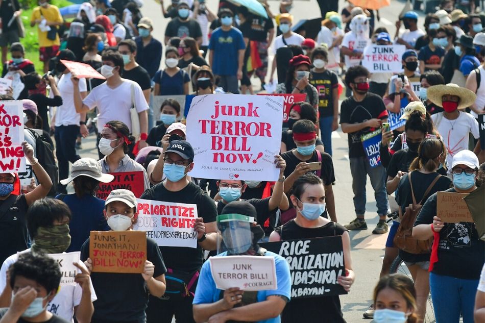 Scenes from the Anti-Terror bill protest: Despite their masks, they let ...