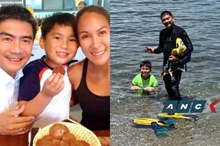 Cooking, gardening, and even snorkeling is how this father spent ECQ with his son