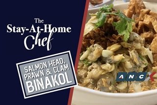 Chef JP’s hearty binakol uses salmon head, prawns, and clams instead of chicken